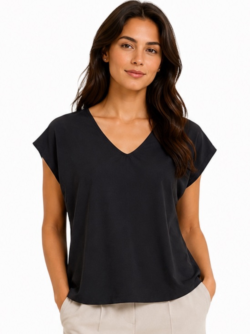 Everyday Sunday Montreal Black Drop Shoulder Tunic Tank Top Medium Loungewear